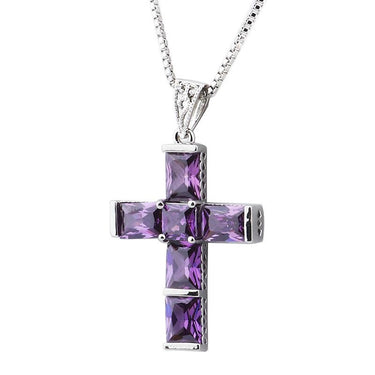 New Purple Amethyst Cross Necklace-Your Soul Place